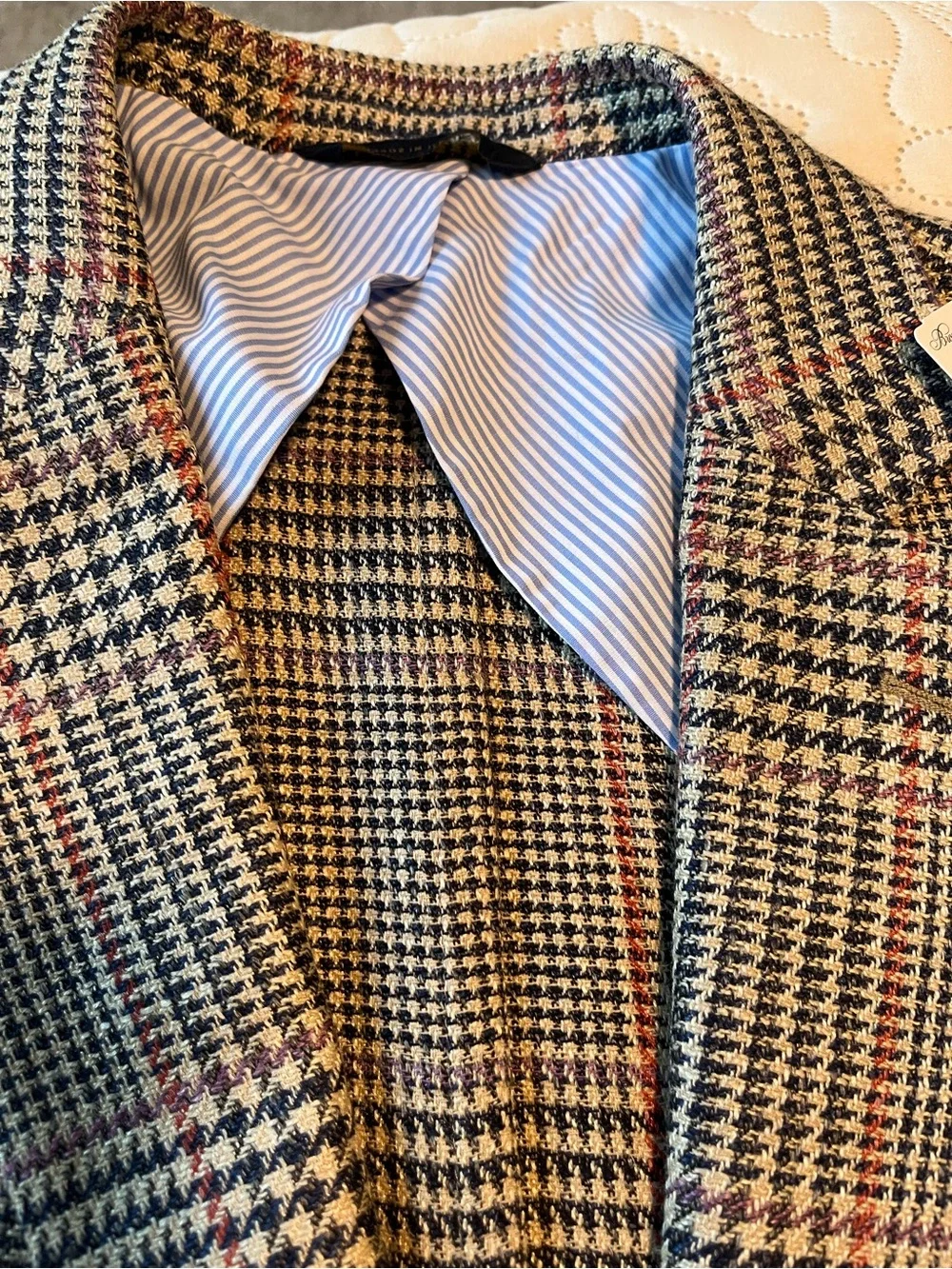 Brooks Brothers Glen Plaid Blazer in Black, Brown & Red Windowpane